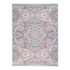 Outdoor Teppich Boho - Vedra Medaillon Rosa