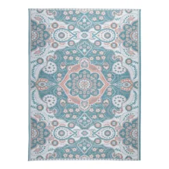 Outdoor Teppich Boho - Vedra Medaillon Blau