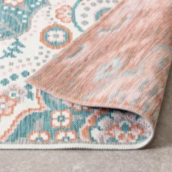 Outdoor Teppich Boho - Vedra Medaillon Blau