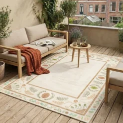 Outdoor-Teppich - Maui Border Weiß