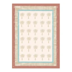 Outdoor-Teppich - Oasis Palm Blau Rot