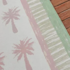 Outdoor-Teppich - Oasis Palm Rosa Grün