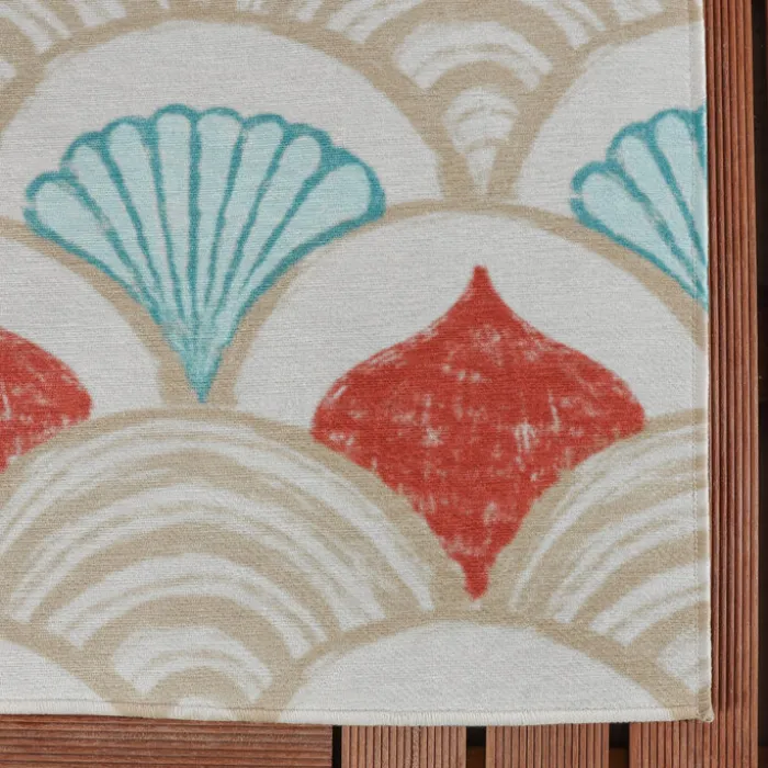 Outdoor-Teppich - Oasis Shell Blau Rot