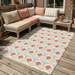 Outdoor-Teppich - Oasis Shell Blau Rot