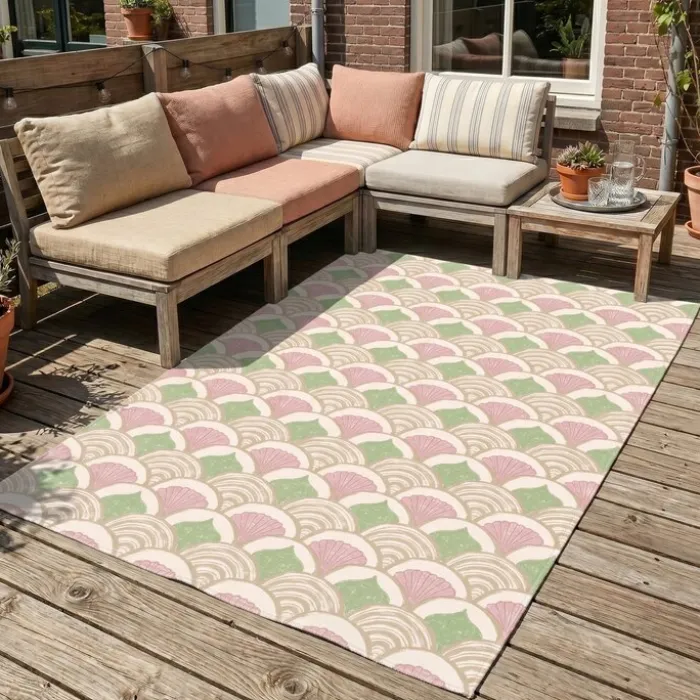 Outdoor-Teppich - Oasis Shell Rosa Grün