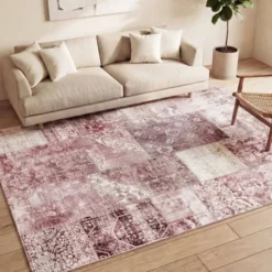Patchwork Teppich - Lago Rot Rosa