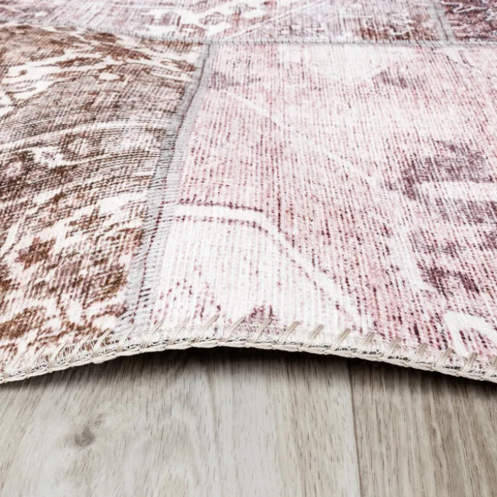 Patchwork Teppich - Lago Rot Rosa