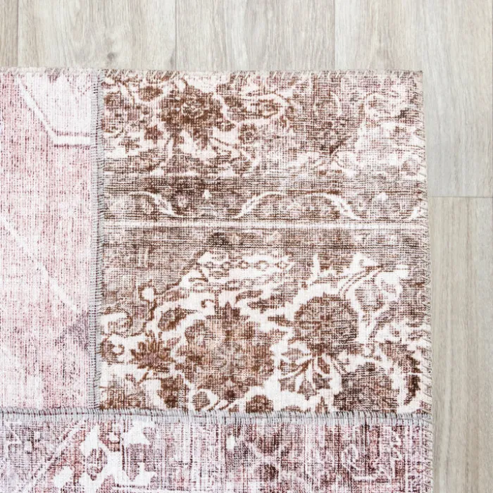 Patchwork Teppich - Lago Rot Rosa