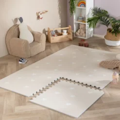 Puzzlematte - Alfie Stars Grau/Beige - 120x180cm