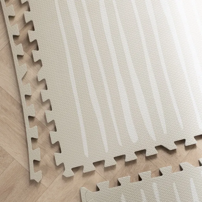 Puzzlematte - Alfie Stripes Grau/Beige - 120x180cm