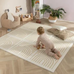 Puzzlematte - Alfie XL Grid Beige - 180x180cm
