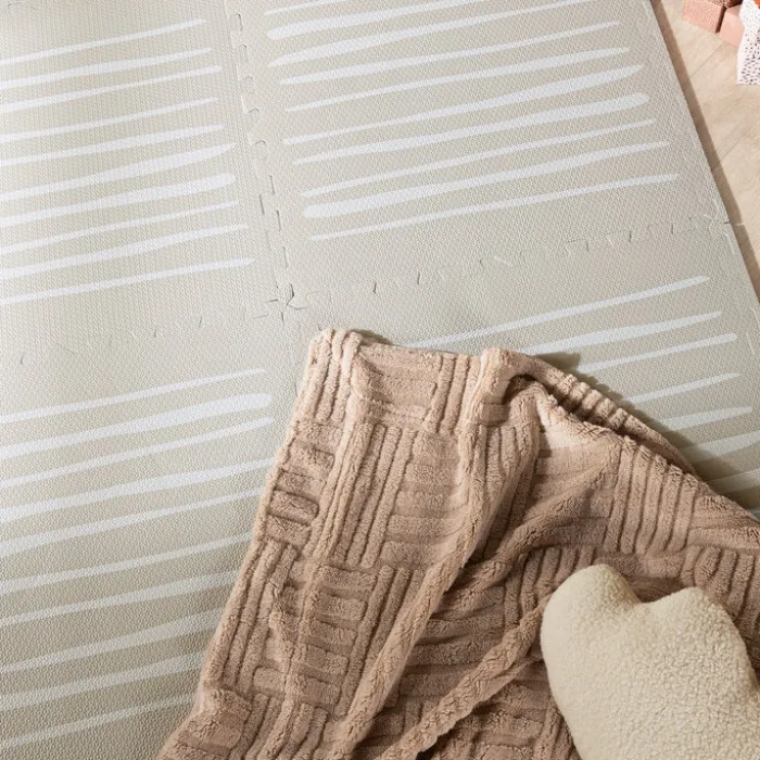 Puzzlematte - Alfie XL Stripes Grau/Beige - 180x180cm