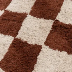 Retro Teppich - Gambit Braun Weiß