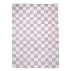 Retro Teppich - Gambit Lila Weiß