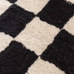 Retro Teppich - Gambit Schwarz Weiß