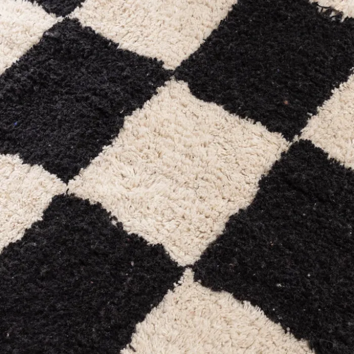 Retro Teppich - Gambit Schwarz Weiß