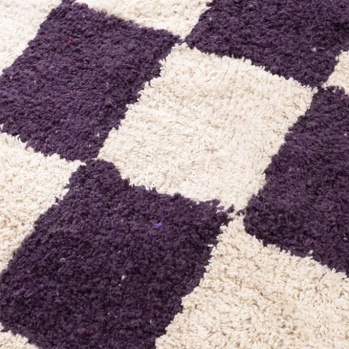 Retro Teppich - Gambit Violett Weiß