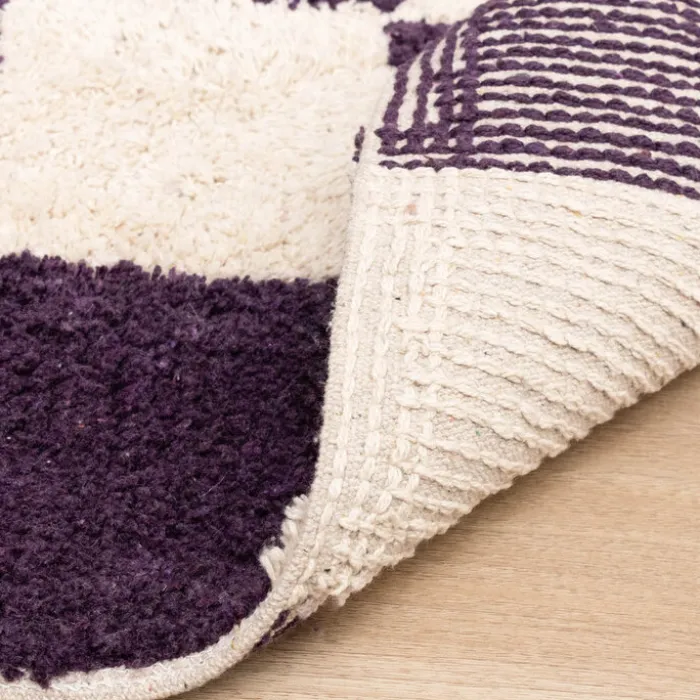 Retro Teppich - Gambit Violett Weiß