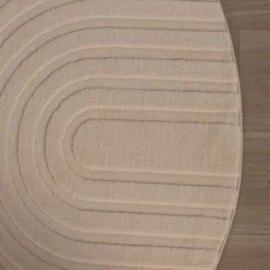 Runder Teppich Wohnzimmer - Charm Curves Beige