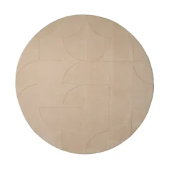Runder Teppich Wohnzimmer - Charm Circles Beige