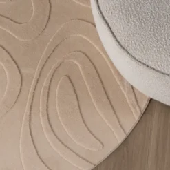 Runder Teppich Wohnzimmer - Charm Shapes Beige