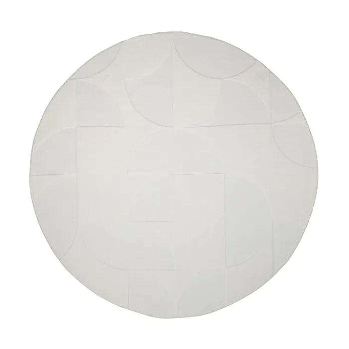 Runder Teppich Wohnzimmer - Charm Circles Weiß