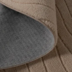 Runder Teppich Wohnzimmer - Charm Waves Beige