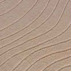 Runder Teppich Wohnzimmer - Charm Waves Beige