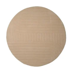 Runder Teppich Wohnzimmer - Charm Arches Beige