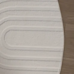 Runder Teppich Wohnzimmer - Charm Curves Weiß