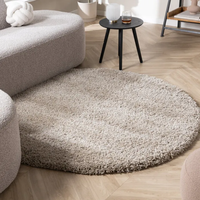 Runder Wohnzimmer Teppich - Yves Taupe