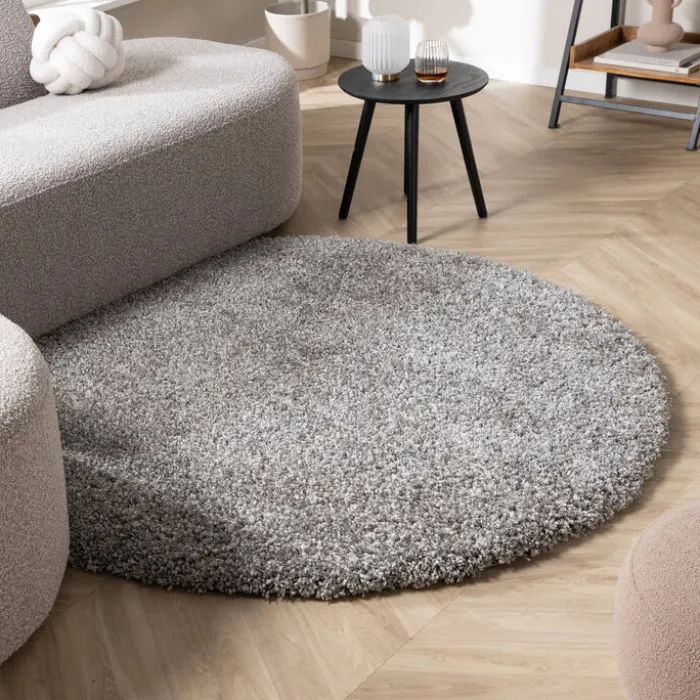 Runder Wohnzimmer Teppich - Yves Grau
