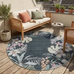 Rund Outdoor Teppich - Poppy Grün