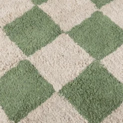 Rund Retro Teppich - Gambit Grün Weiß