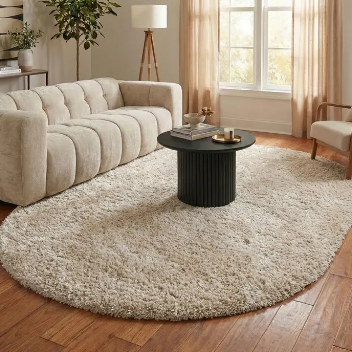 Shaggy Teppich Oval - Blaze Beige - 160x230cm