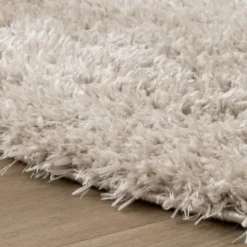 Shaggy Teppich Rund - Blaze Beige Grau