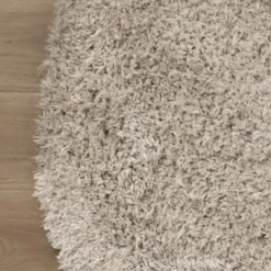 Shaggy Teppich Rund - Blaze Beige Grau