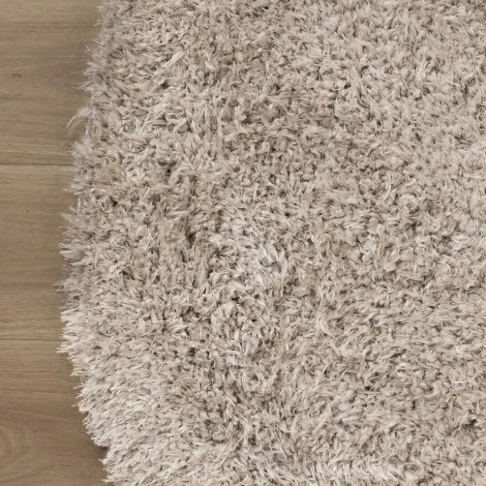Shaggy Teppich Rund - Blaze Beige Grau