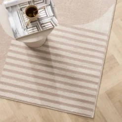 Skandinavischer Teppich - Aurora Circles Beige