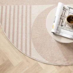 Skandinavischer Teppich Rund - Aurora Circles Beige