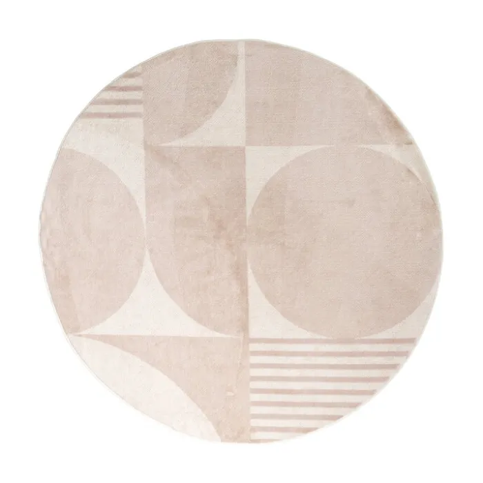 Skandinavischer Teppich Rund - Aurora Circles Beige