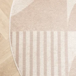 Skandinavischer Teppich Rund - Aurora Circles Beige