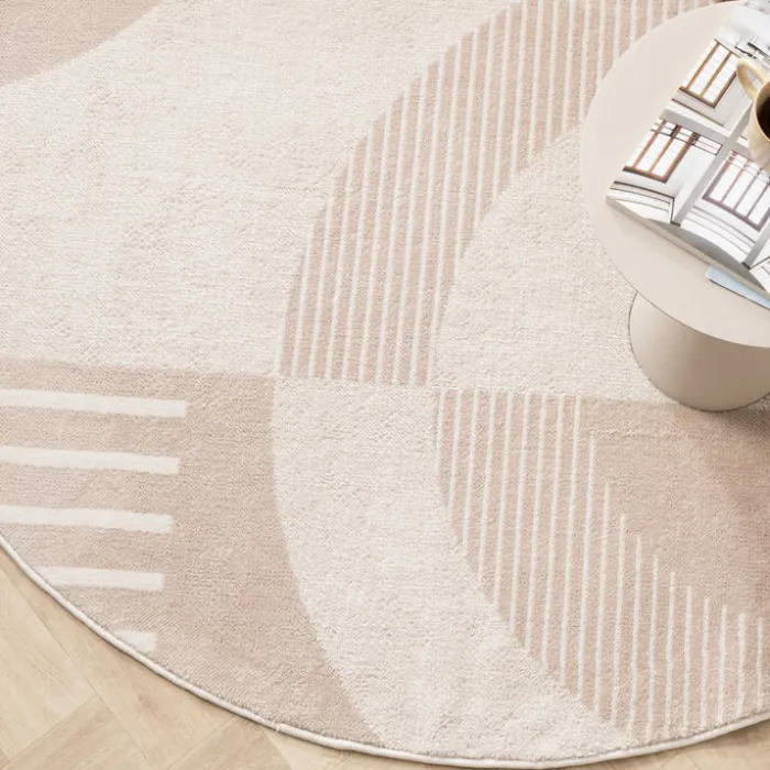 Skandinavischer Teppich Rund - Aurora Shapes Beige