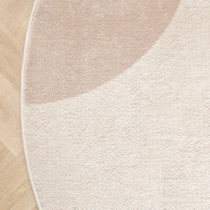 Skandinavischer Teppich Rund - Aurora Shapes Beige