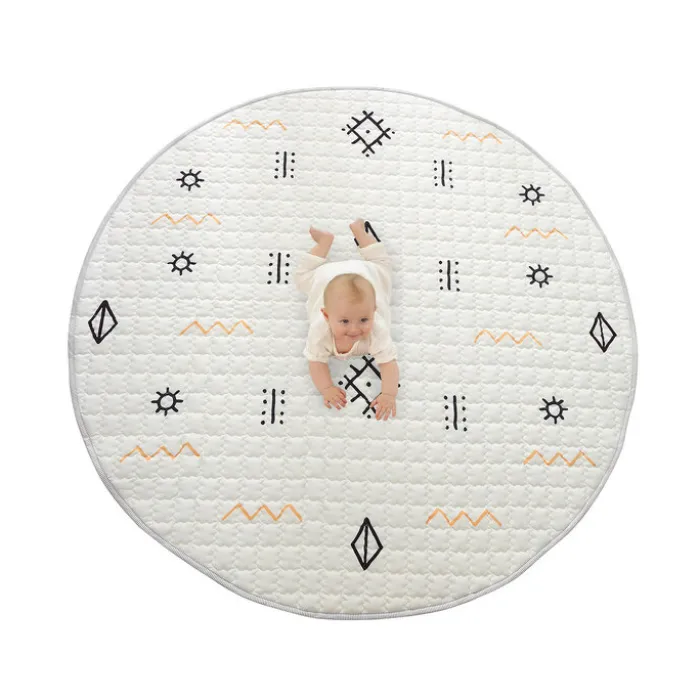 Spielteppich Baby Rund - Noa Aztec Creme- Ø 150cm