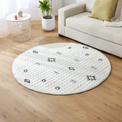 Spielteppich Baby Rund - Noa Aztec Creme- Ø 150cm