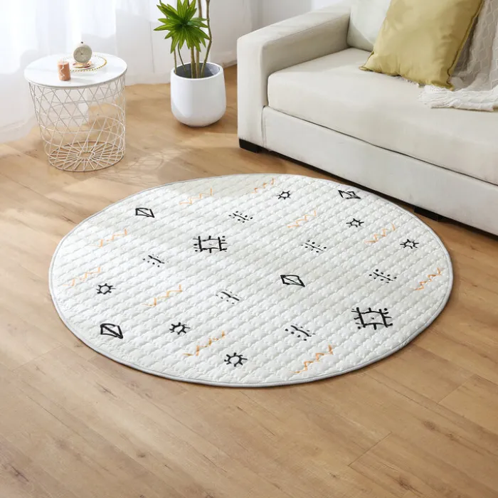 Spielteppich Baby Rund - Noa Aztec Creme- Ø 150cm