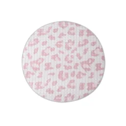 Spielteppich Baby Rund - Noa Panter-Druck Rosa - Ø 150cm