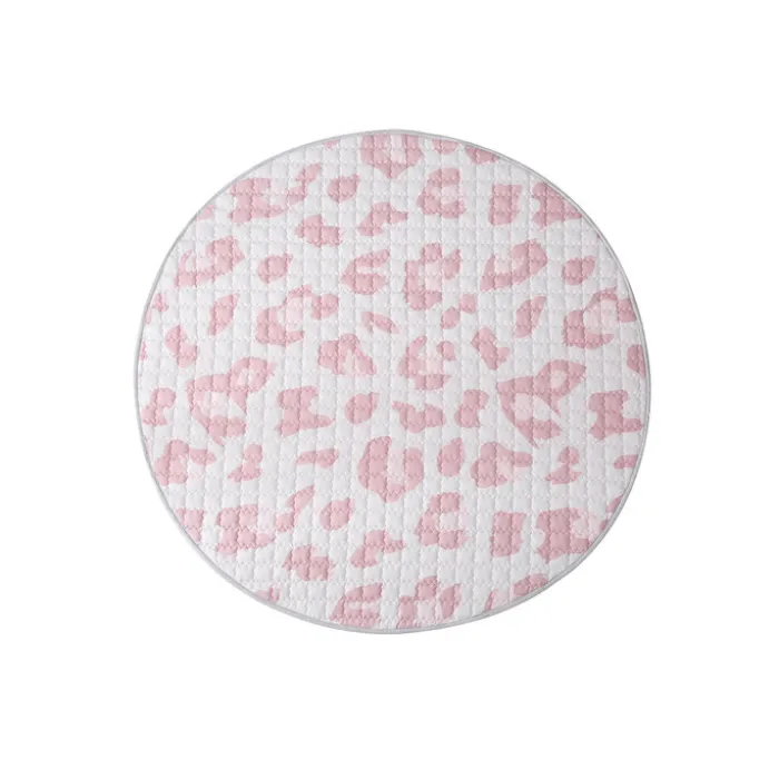 Spielteppich Baby Rund - Noa Panter-Druck Rosa - Ø 150cm