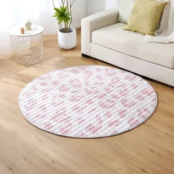 Spielteppich Baby Rund - Noa Panter-Druck Rosa - Ø 150cm